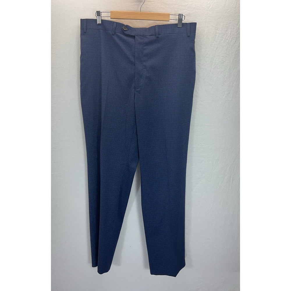 Ralph Ralph Lauren Blue Black Gingham Pants Men 38x32 Blue Dress Flat Front Golf